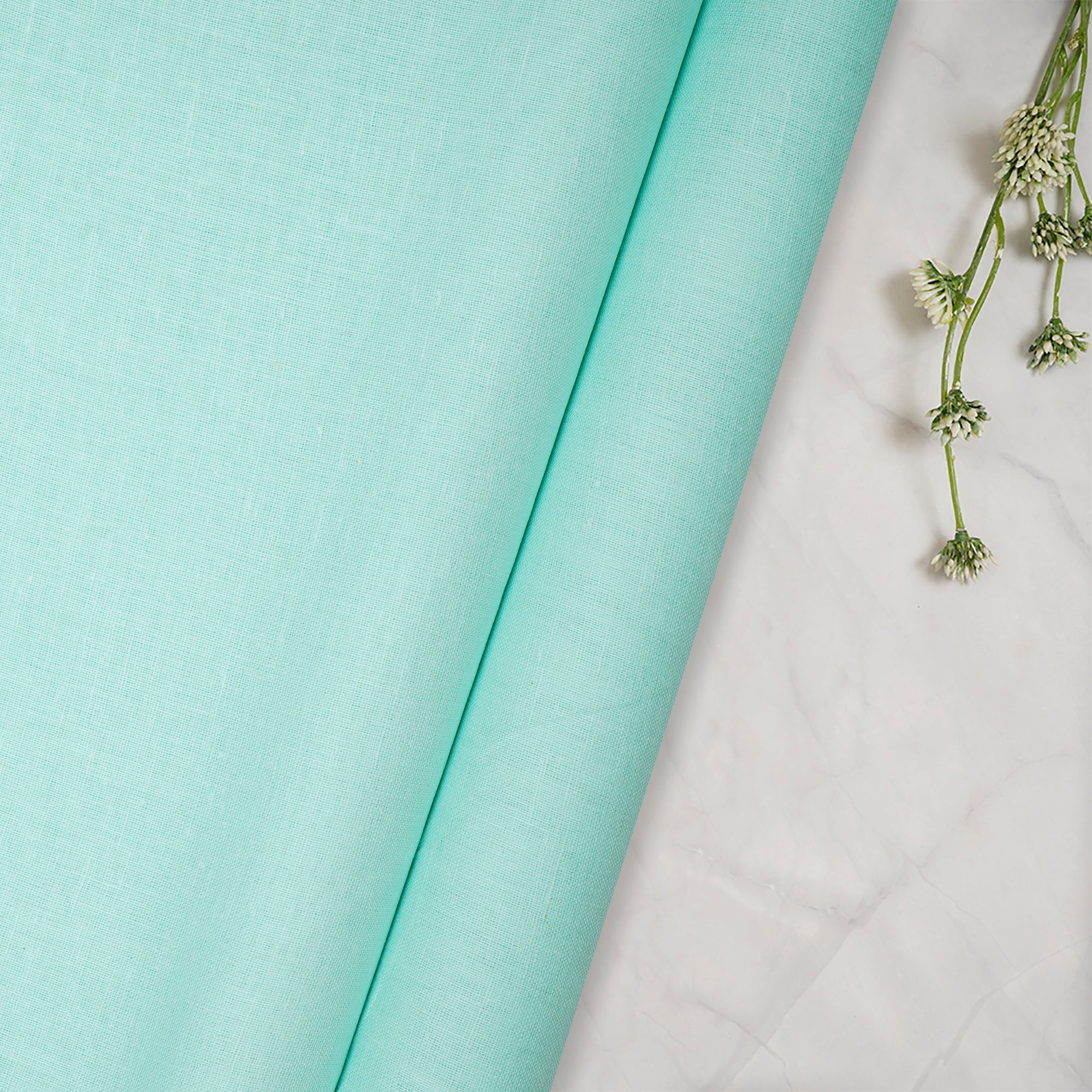 Sea Green Mill Dyed Pure Cotton Lining Fabric