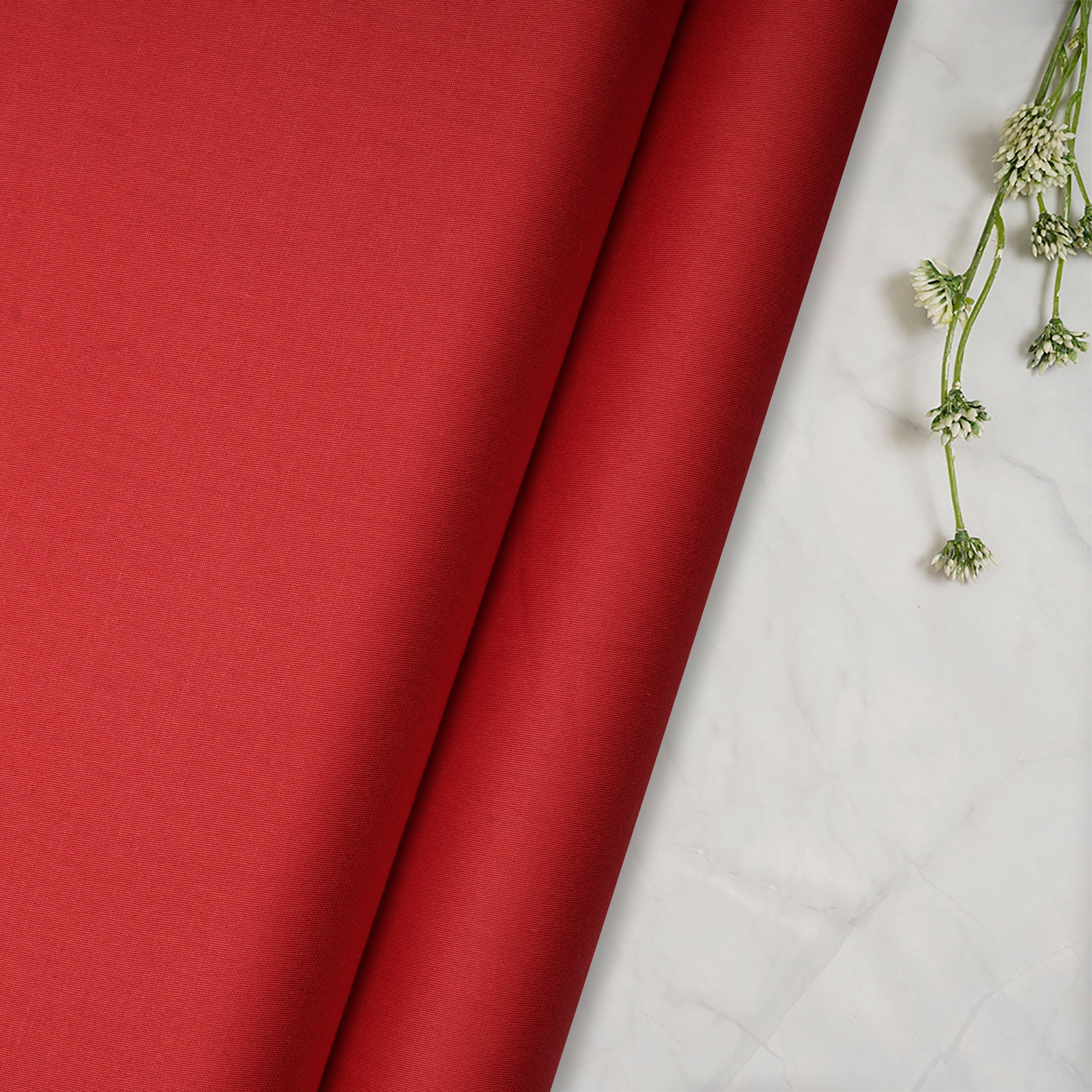 Red Premium Mill Dyed Glazed Cotton Satin Fabric
