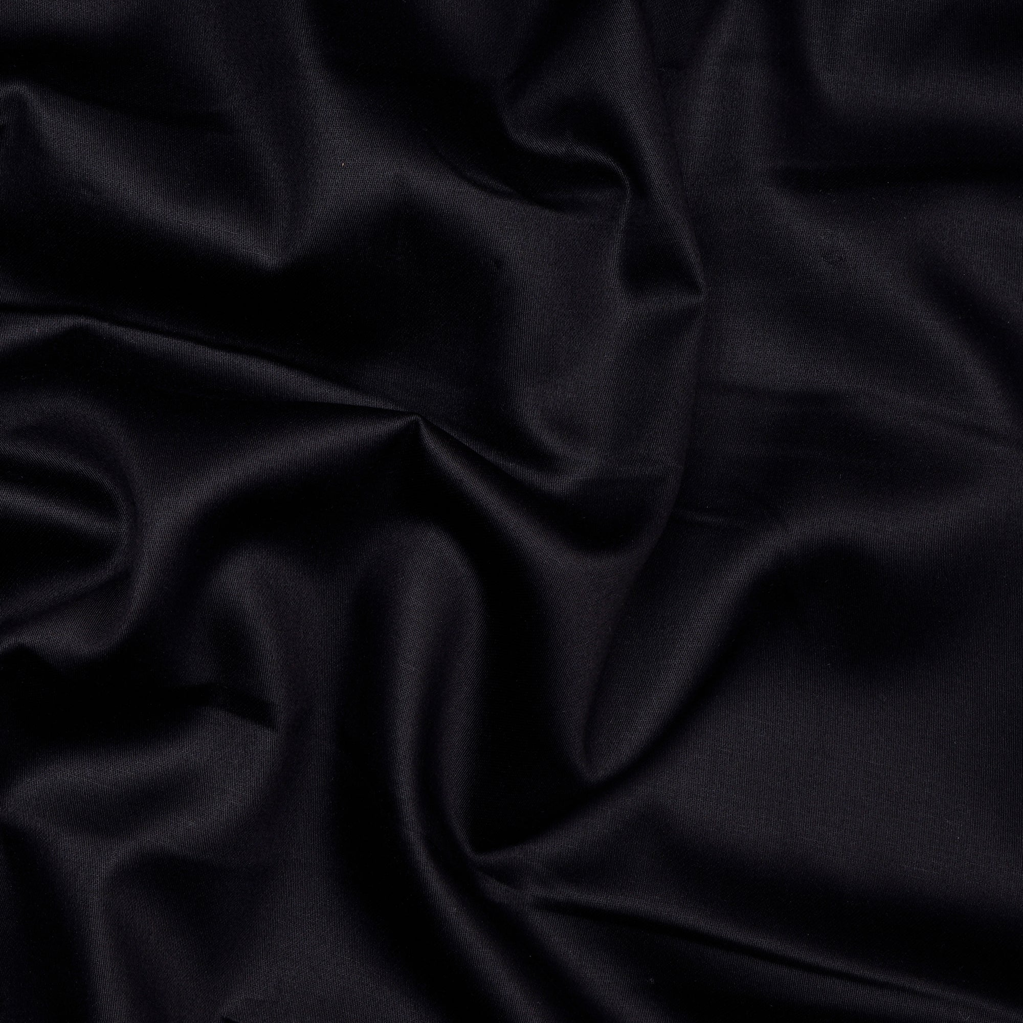 Black Premium Mill Dyed Glazed Cotton Satin Fabric