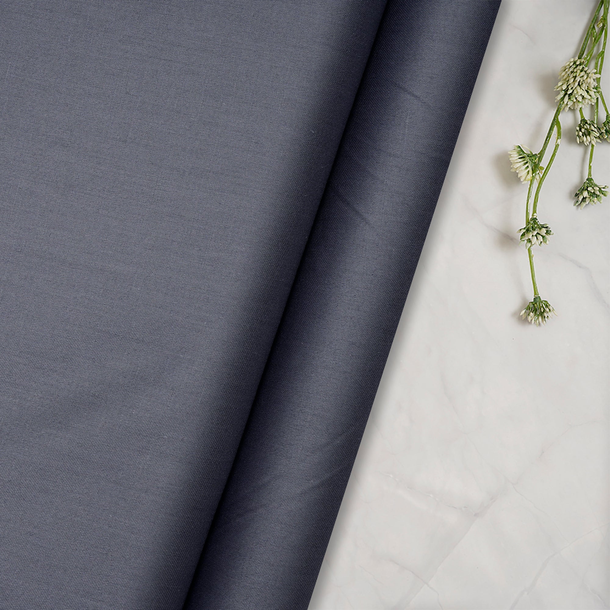 Porpoise Premium Mill Dyed Glazed Cotton Satin Fabric