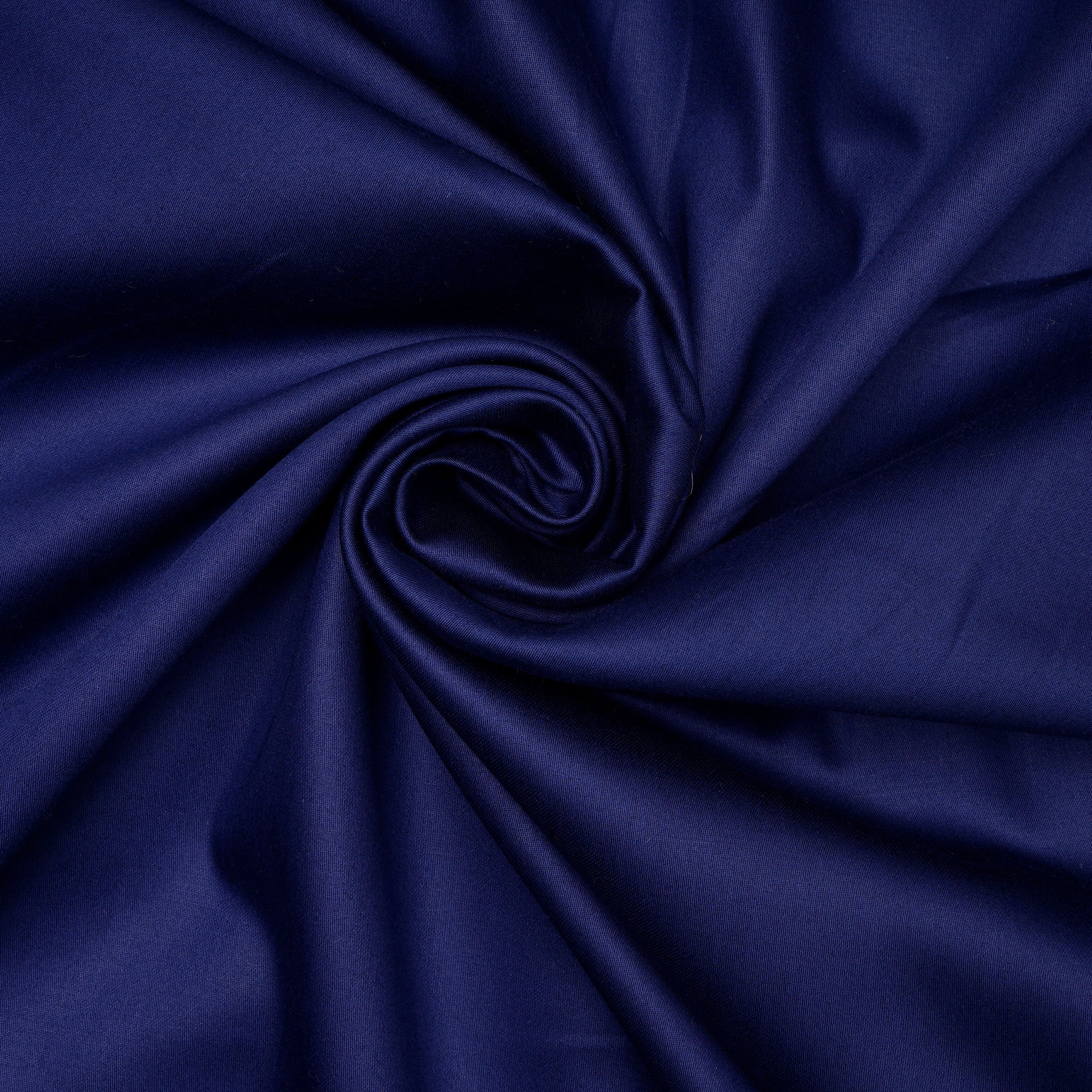 Blue Premium Mill Dyed Glazed Cotton Satin Fabric