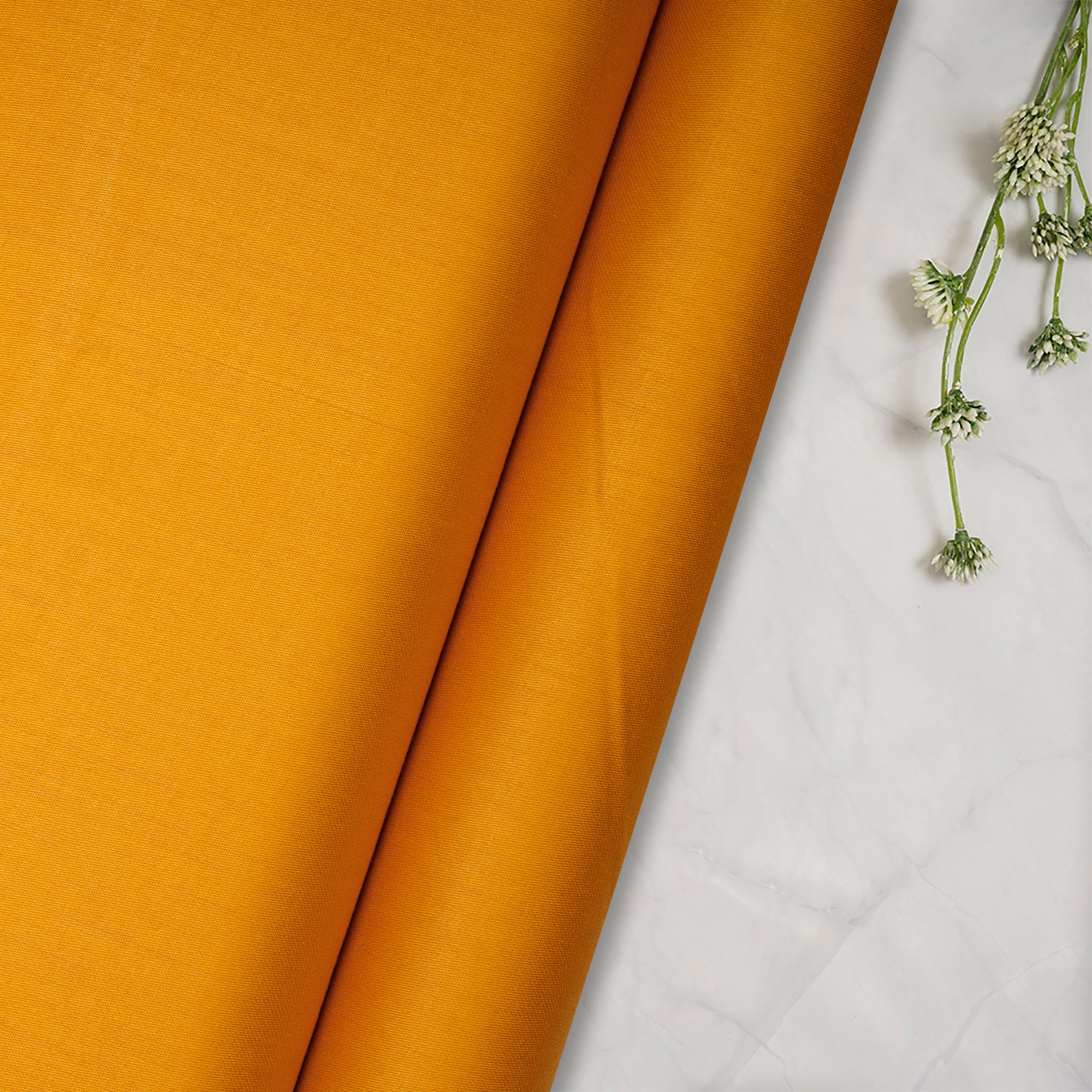 Orange Premium Mill Dyed Glazed Cotton Satin Fabric