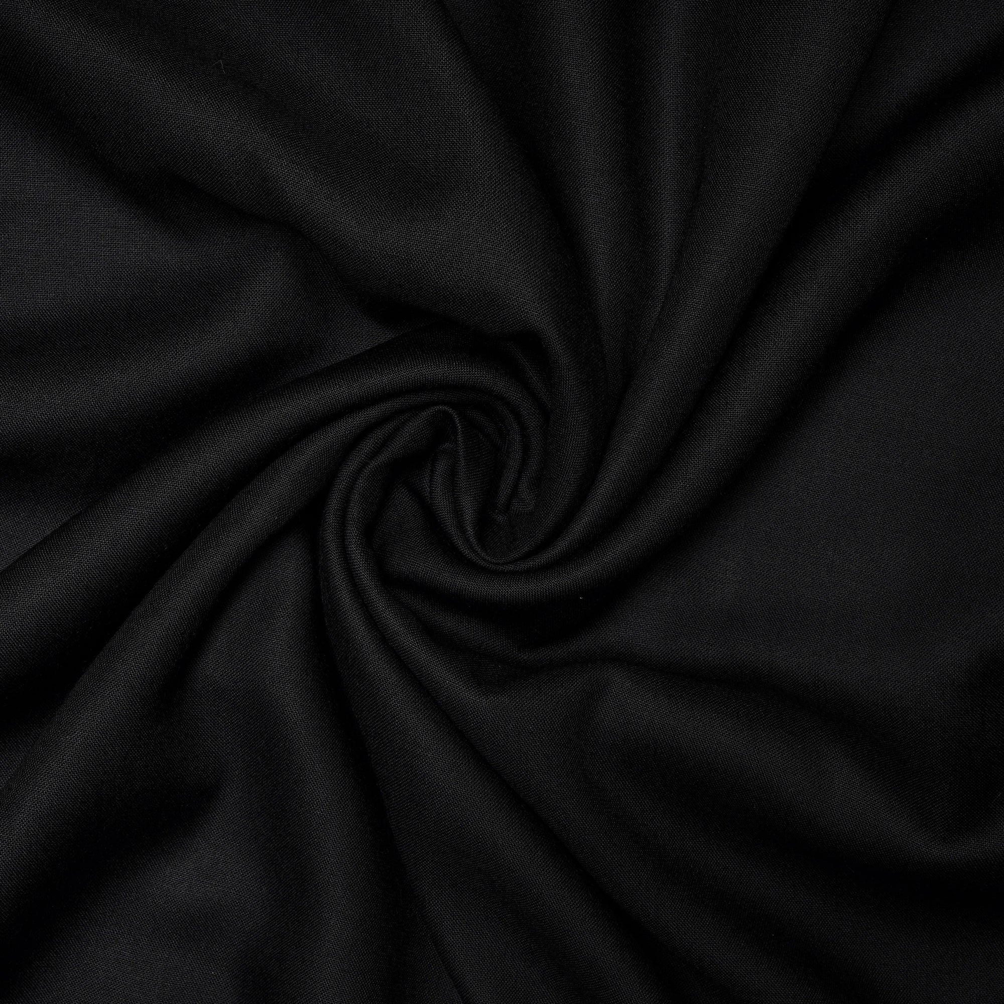 Black Plain Mill Dyed Rayon Fabric