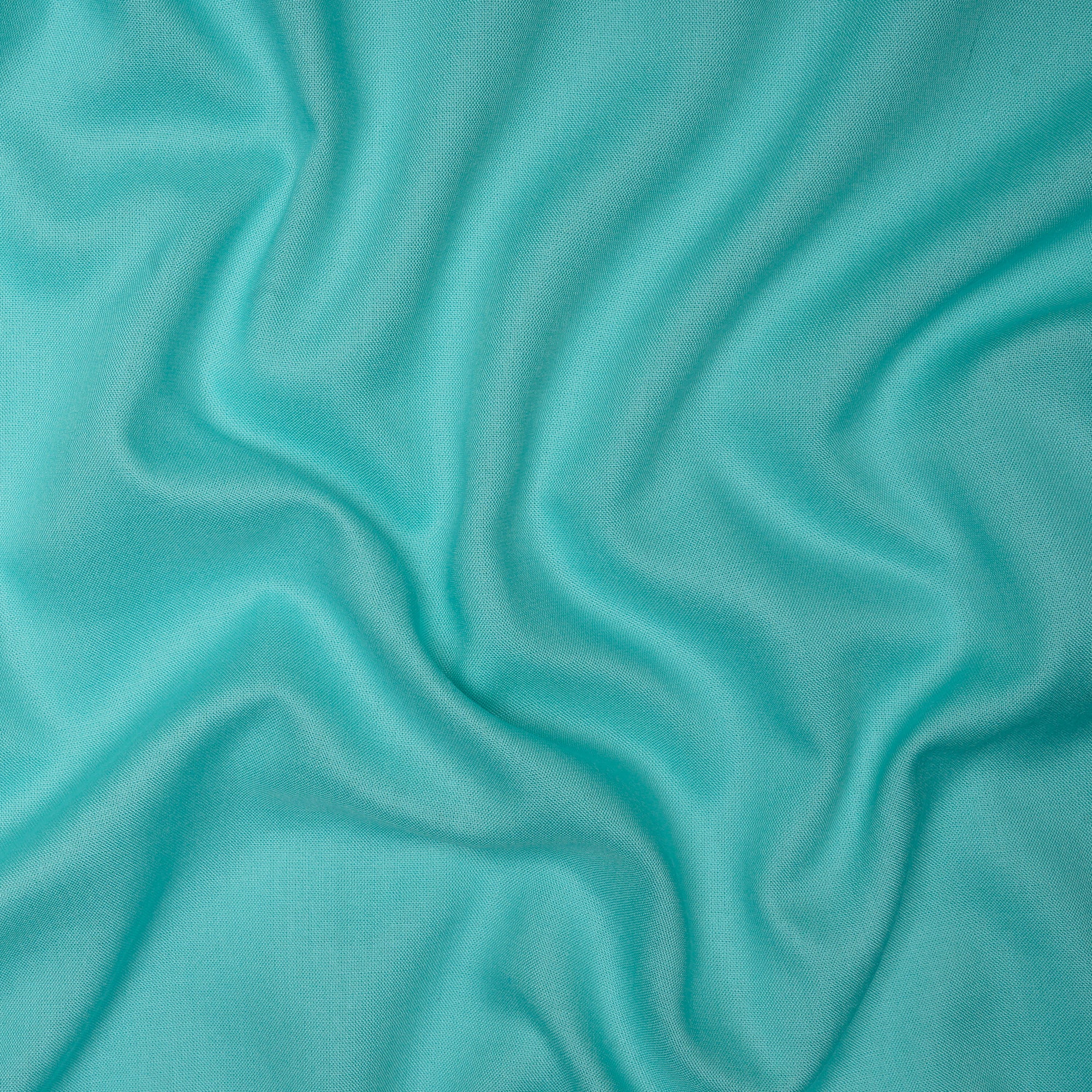 Aqua Blue Plain Mill Dyed Rayon Fabric
