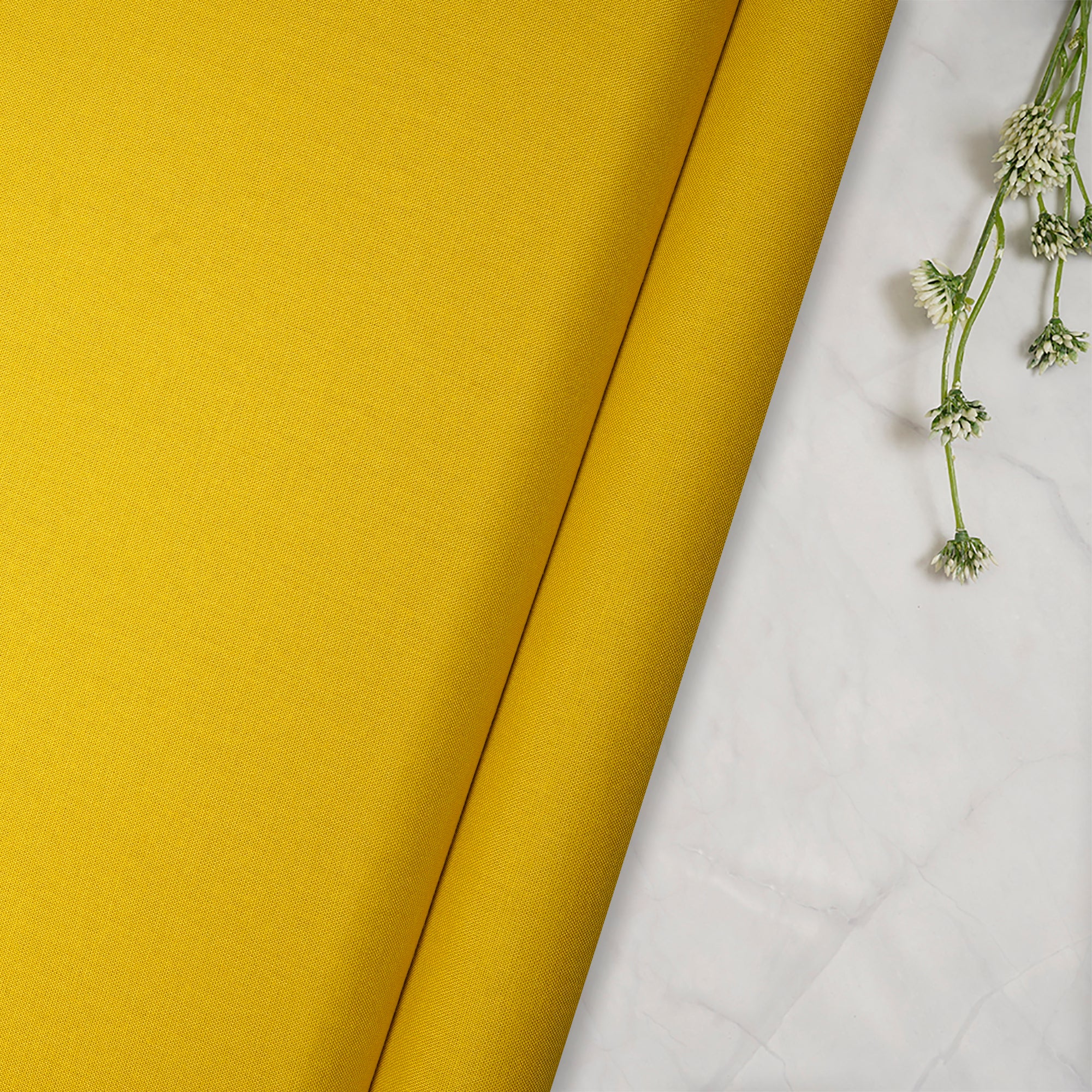 Yellow Plain Mill Dyed Rayon Fabric