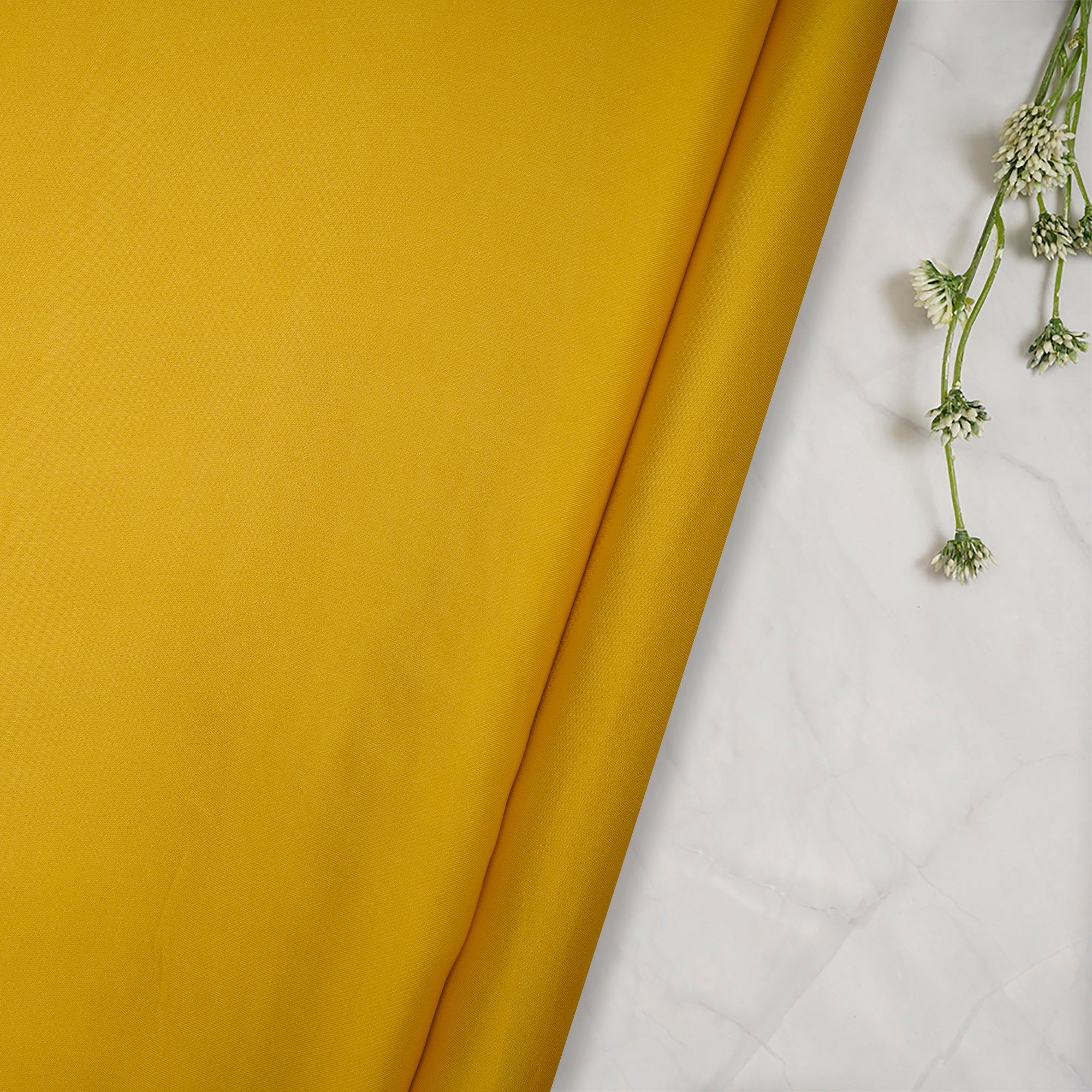 Bright Yellow Mill Dyed Satin Organza Fabric
