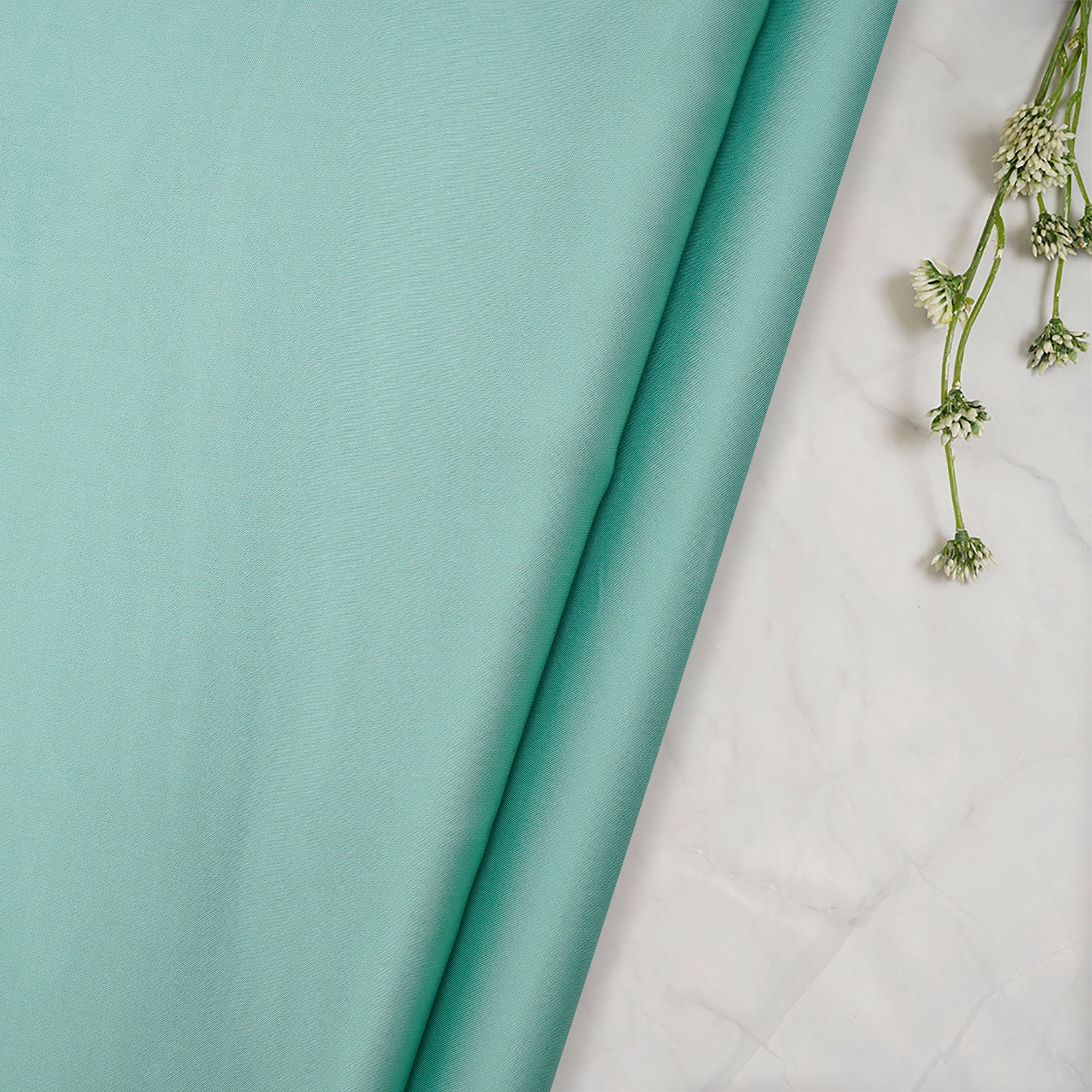 Misty Teal Mill Dyed Satin Organza Fabric