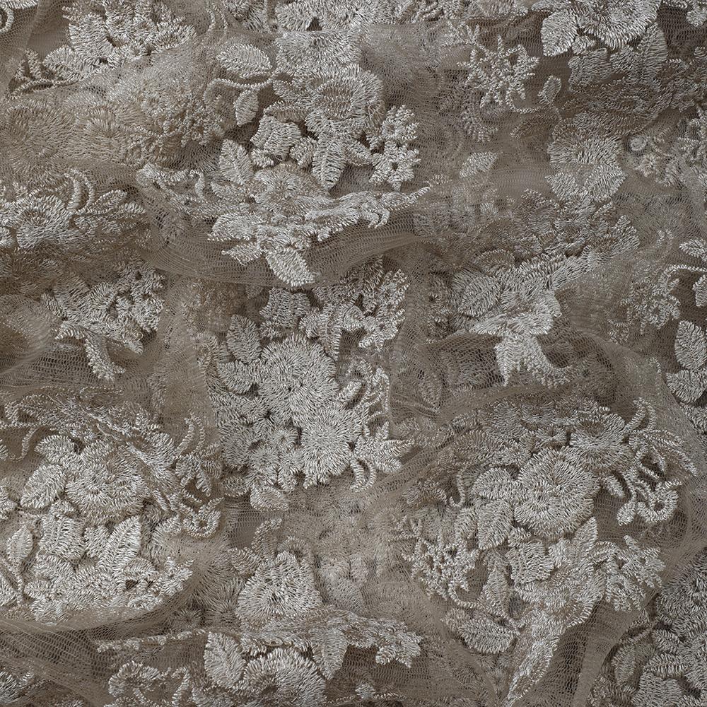 Beige Color Net Buy Beige Color Embroidered Nylon Net Fabric 69906/1 | FFAB