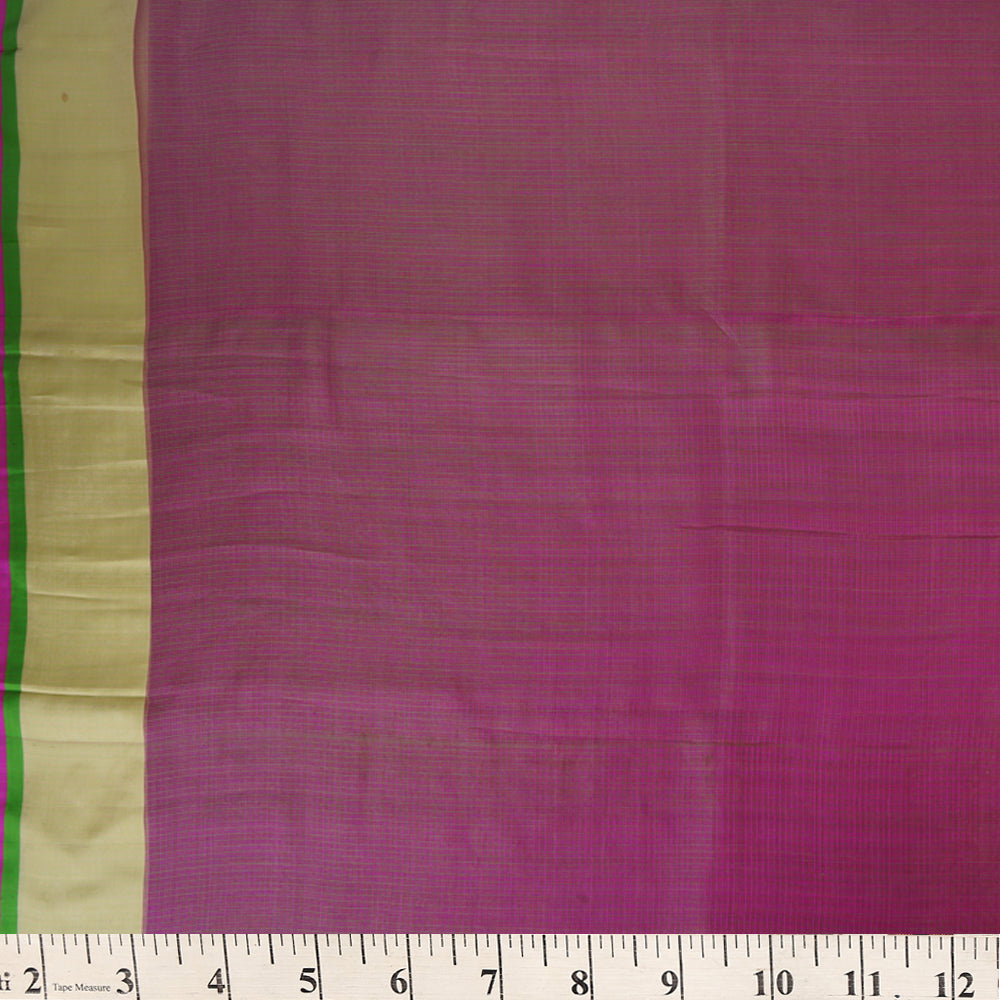 Pink Color Handwoven Yarn Dyed Tussar Kota Silk Fabric
