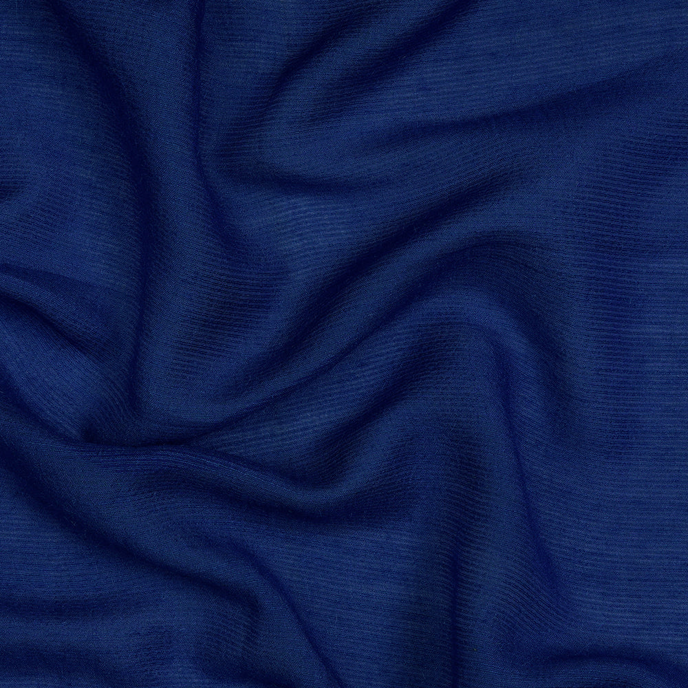 Blue Color Muga Silk Fabric