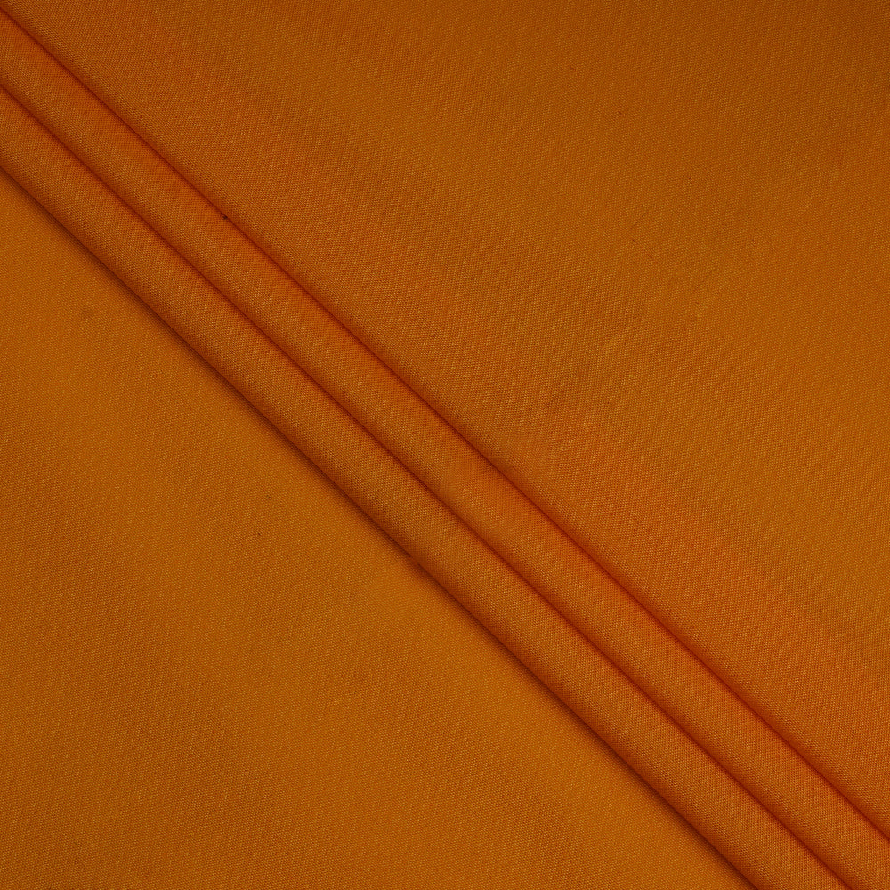 Mango Color Plain Blended Silk Fabric