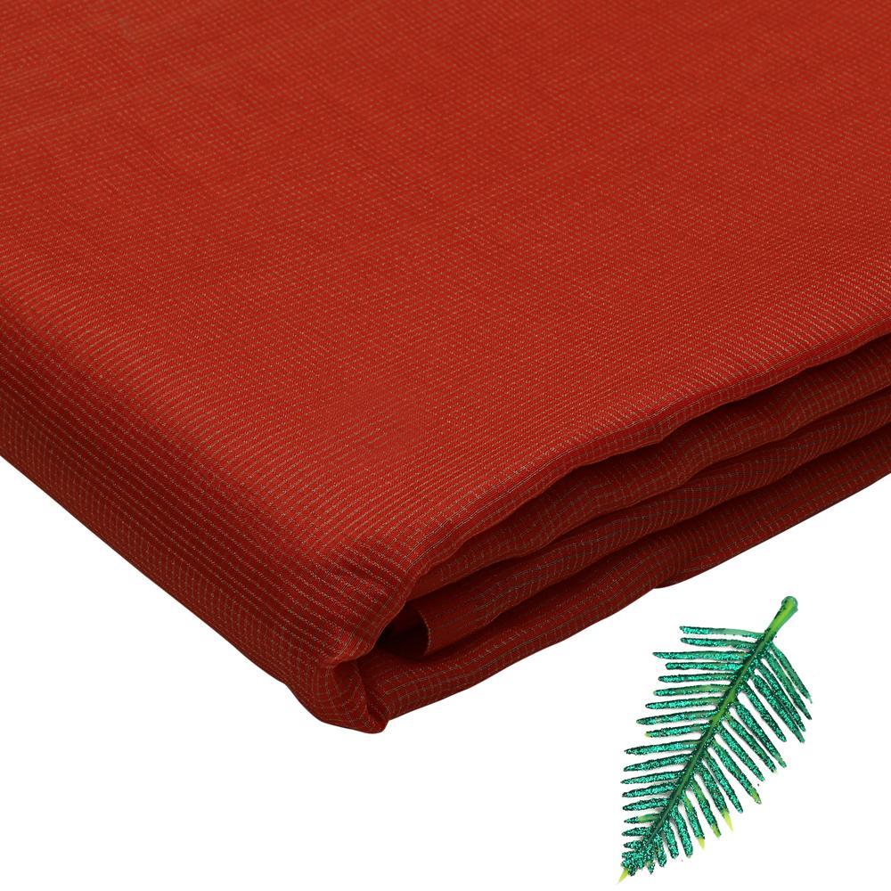 Orange Color Kora Dupion Silk Fabric