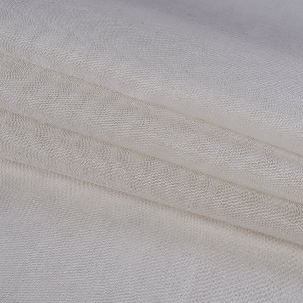 White Color 2/4 Organza Silk Dyeable Fabric