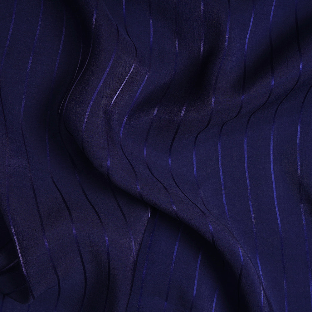 Navy Color Striped Poly Modal Fabric