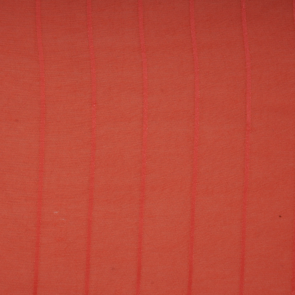 Salmon Pink Color Striped Poly Modal Fabric