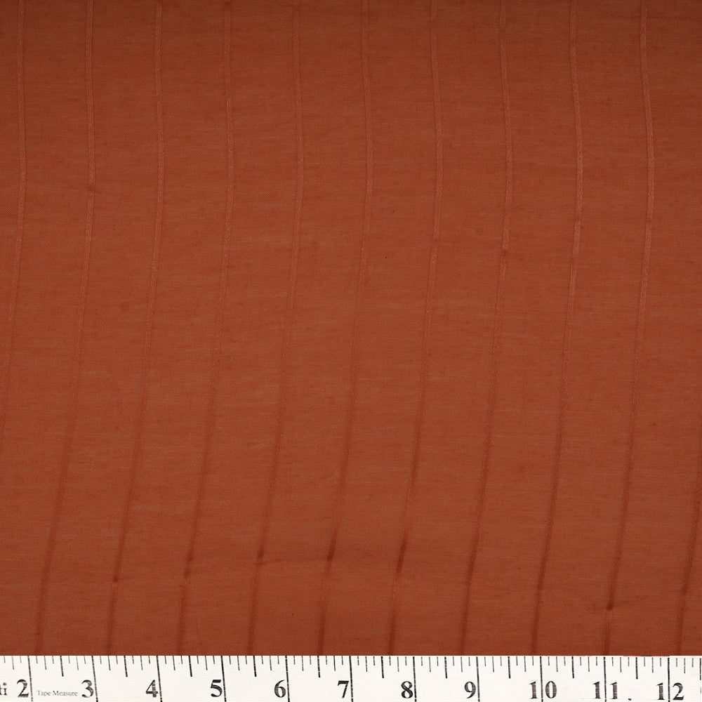Dark Coral Color Striped Poly Modal Fabric