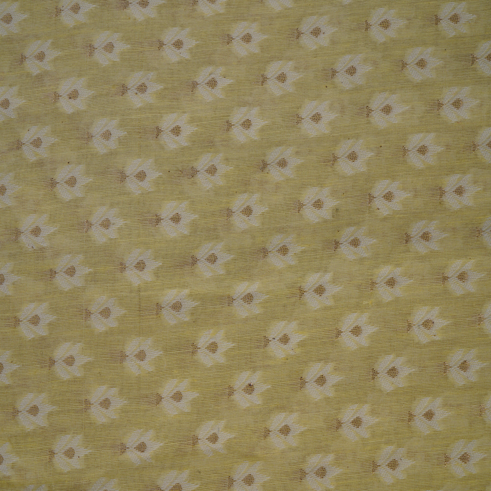 Light Yellow Color Chanderi Jacquard Fabric