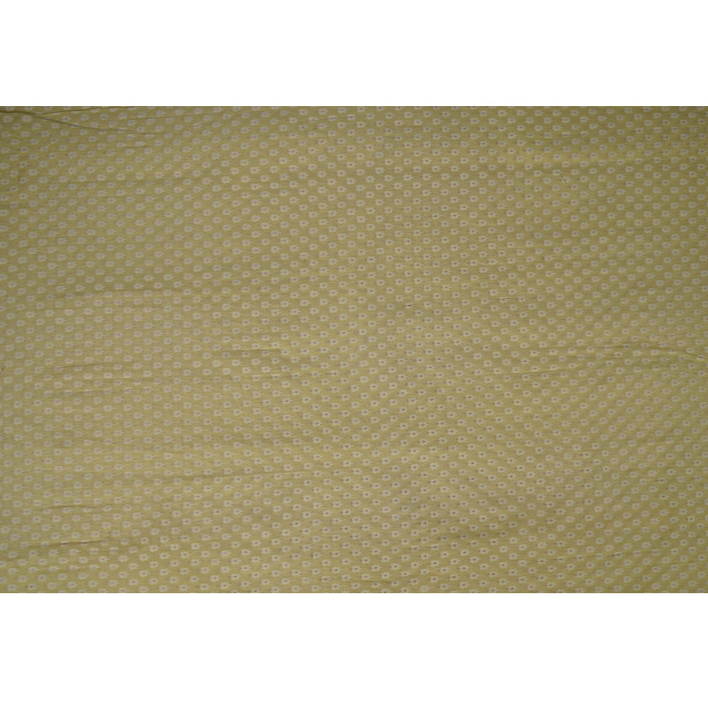 Light Yellow Color Chanderi Jacquard Fabric