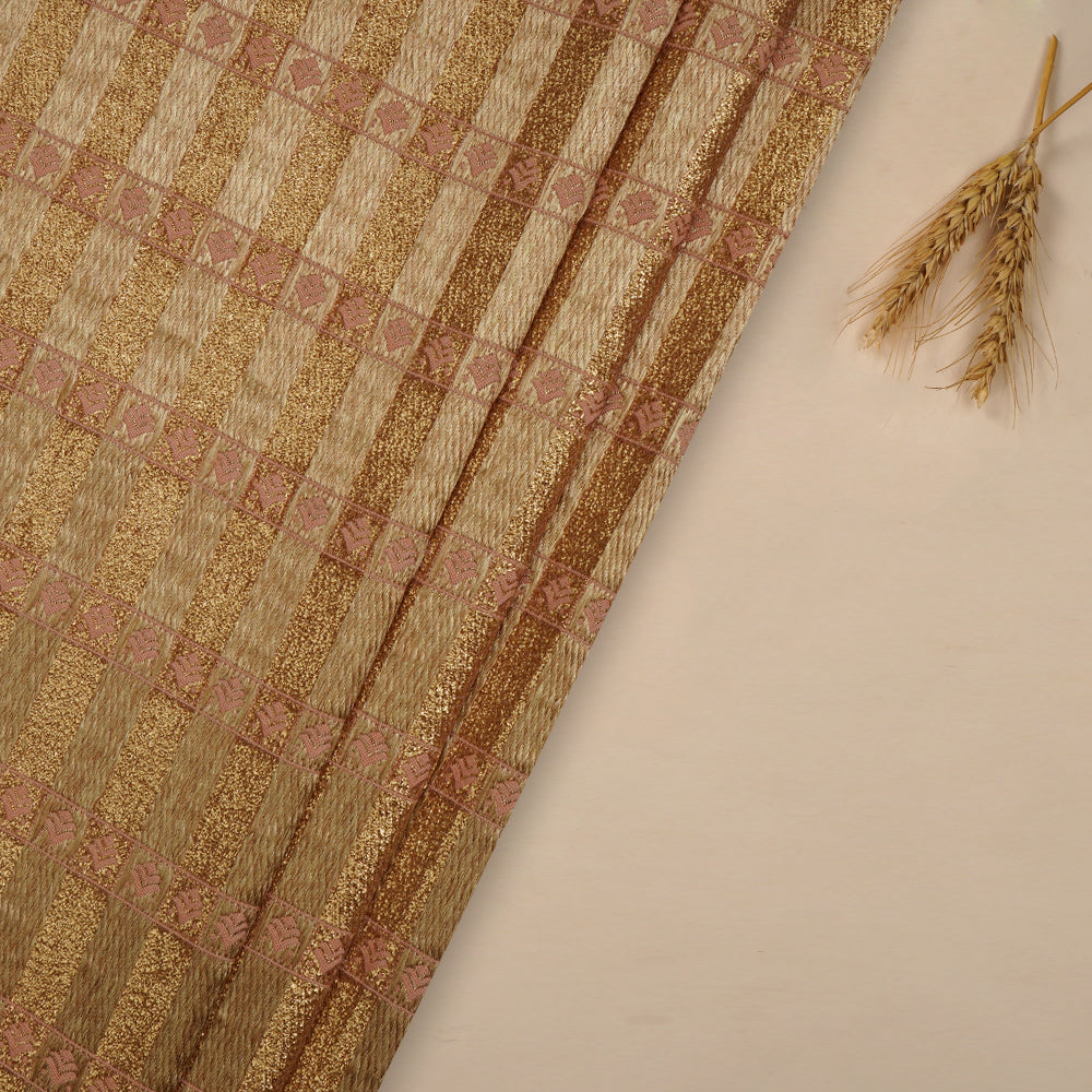 Golden Color Handwoven Brocade Fabric