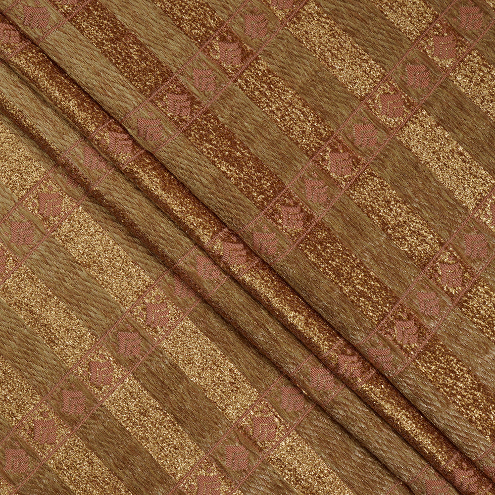 Golden Color Handwoven Brocade Fabric