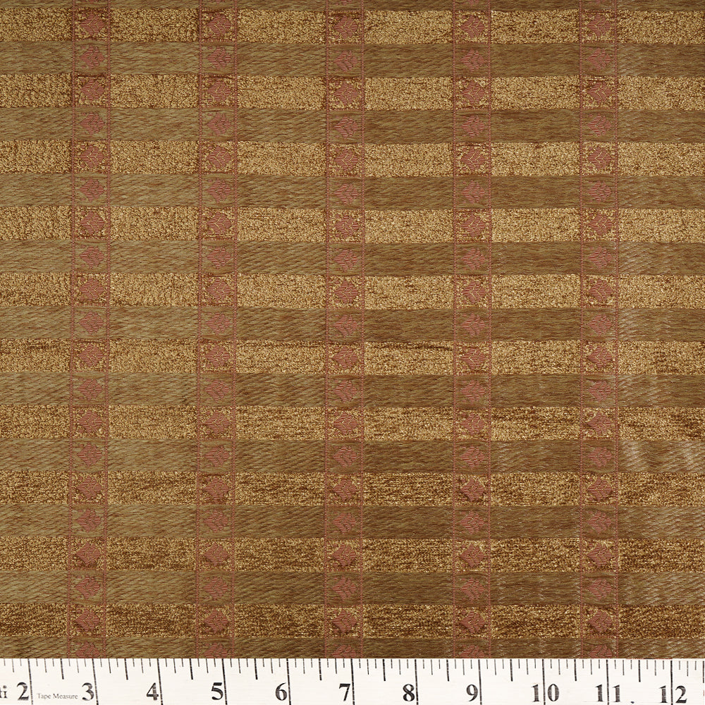 Golden Color Handwoven Brocade Fabric