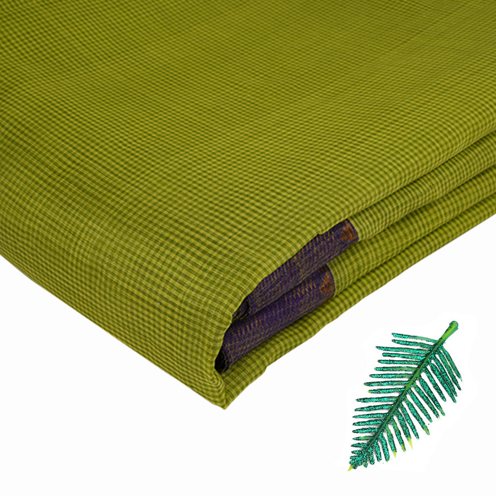 Light Green Color Mangalgiri Cotton Silk Fabric