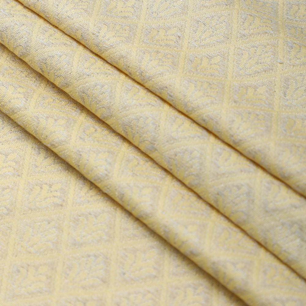 Cream Color Handwoven Linen Brocade Fabric