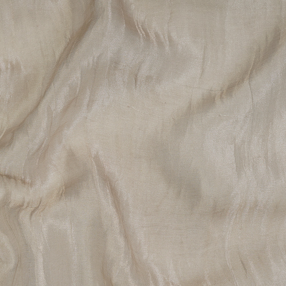 Silver Color Pure Crush Tissue Silk Fabric