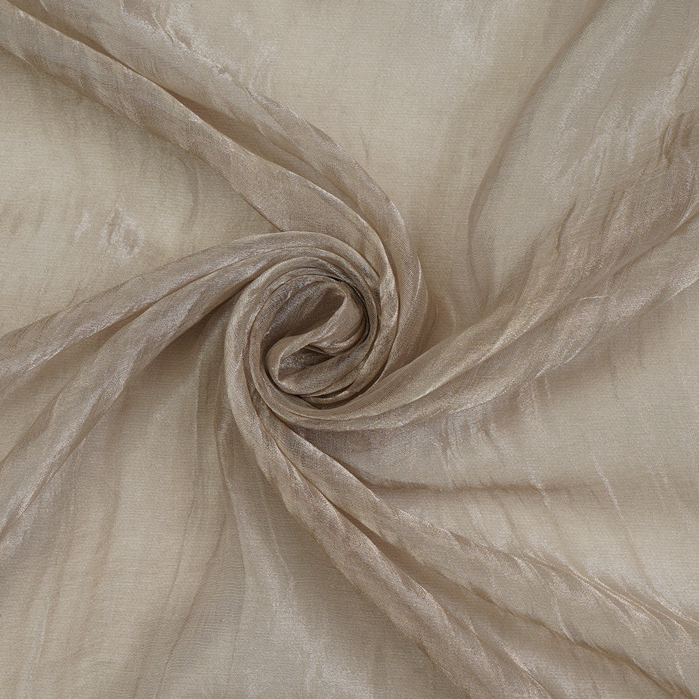 Silver Color Pure Crush Tissue Silk Fabric