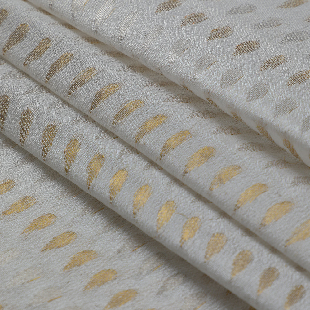 White Color Chiffon Jacquard Fabric