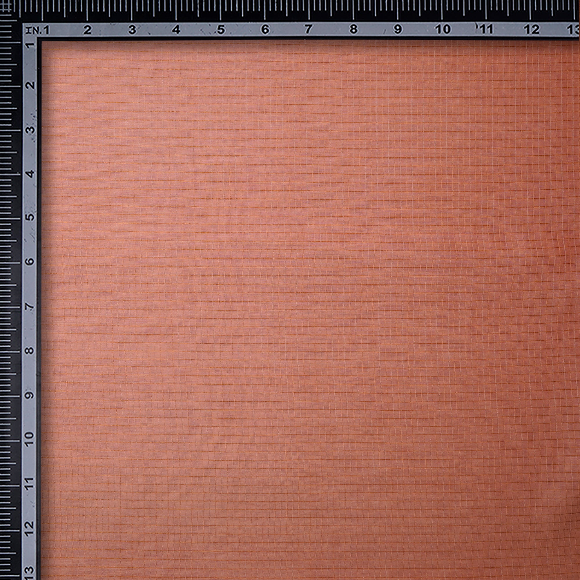 Salmon Peach Check Pattern Banarasi Fancy Chanderi Fabric