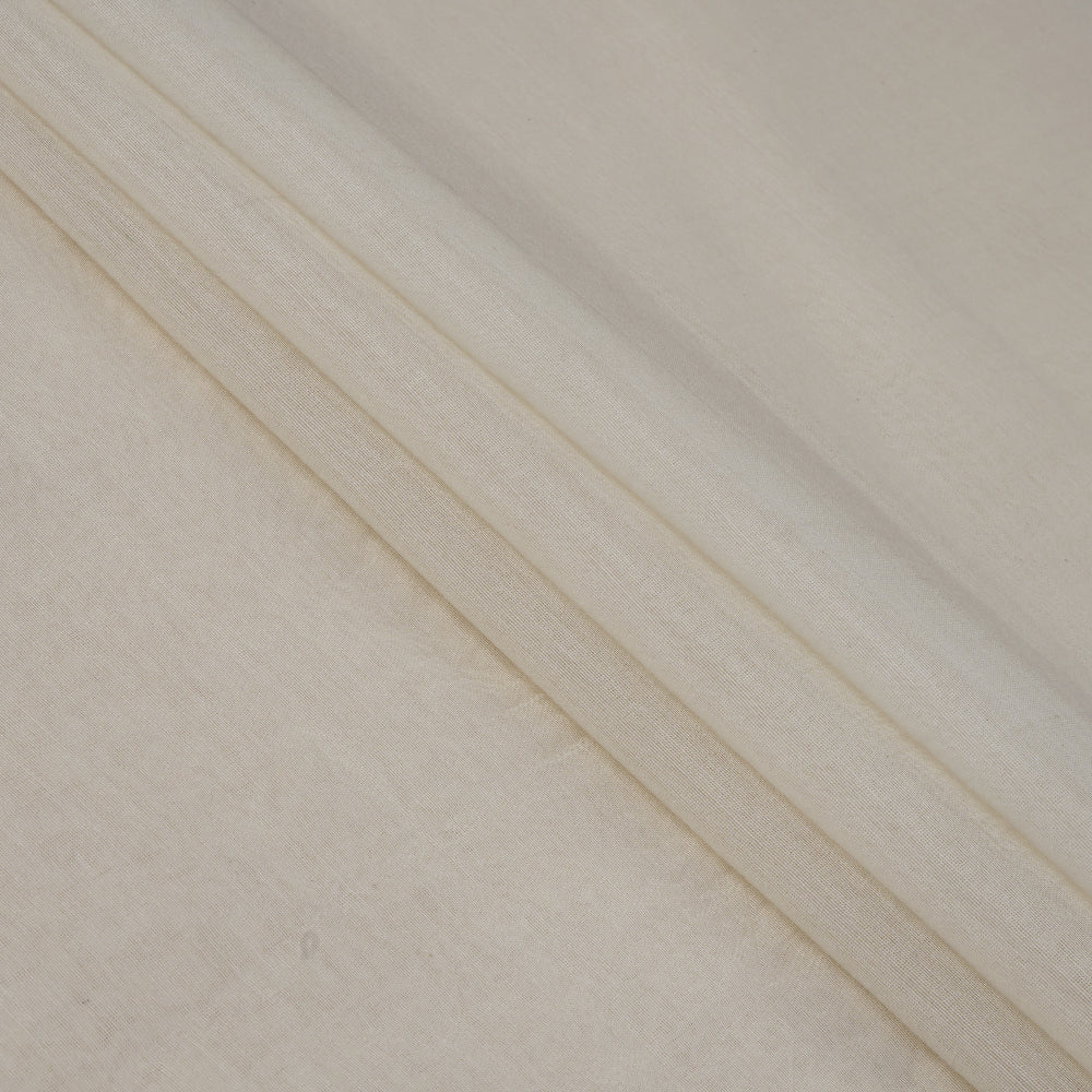 Off-White Color Poly Cotton Fabric with Zari Border
