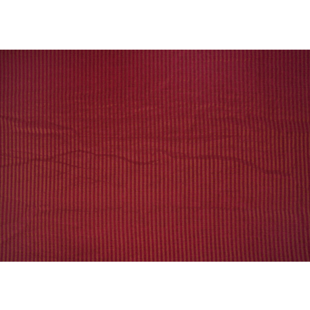 Pink Color Zari Striped Banarasi Cotton Silk Fabric