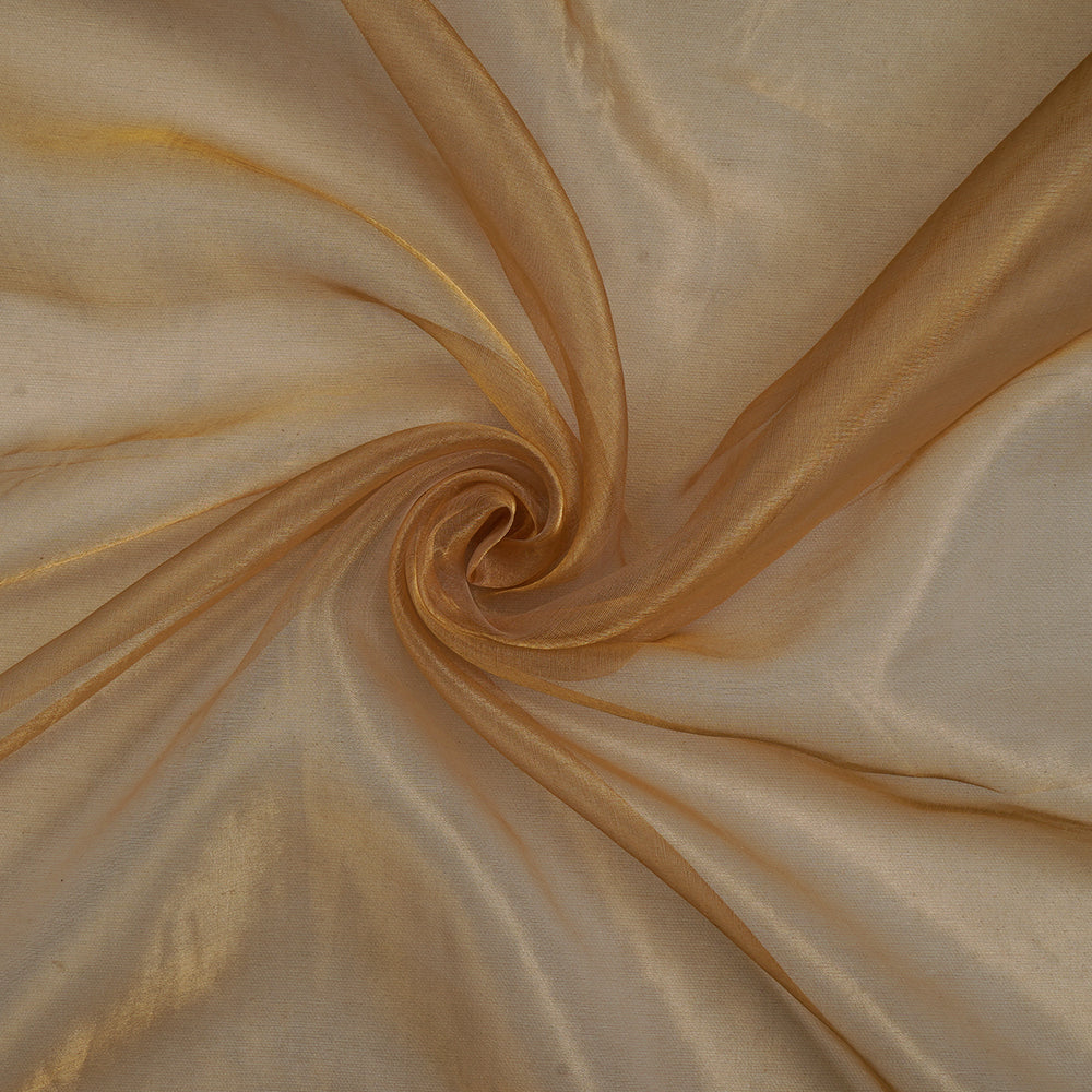 Golden Color Tissue Chanderi Fabric