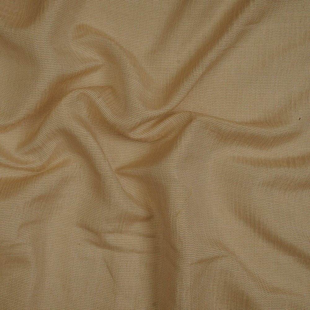 Beige Color Zari Striped Muga Fabric