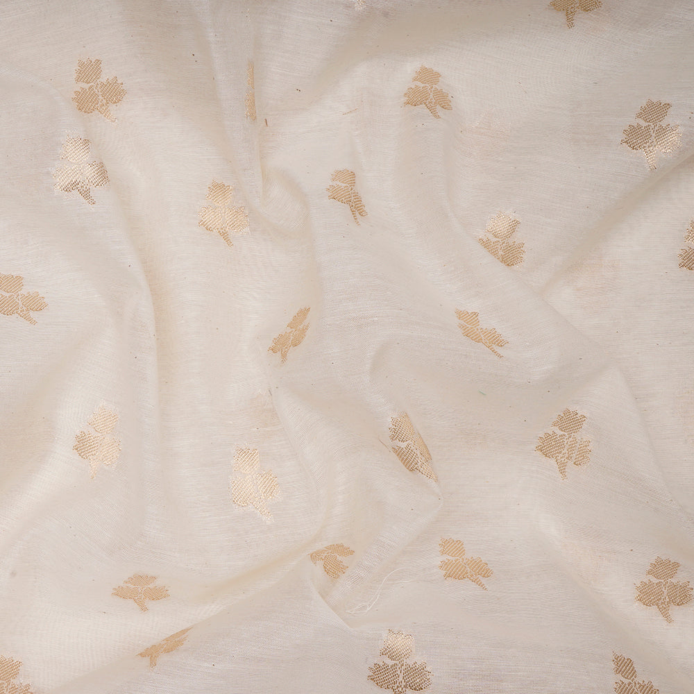 Off White Color Woven Fancy Chanderi Fabric