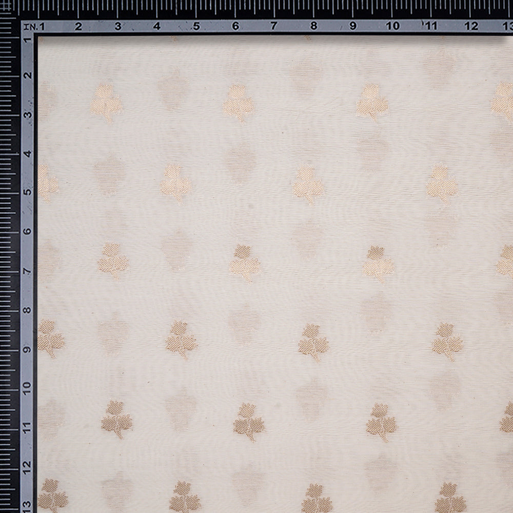 Off White Color Woven Fancy Chanderi Fabric