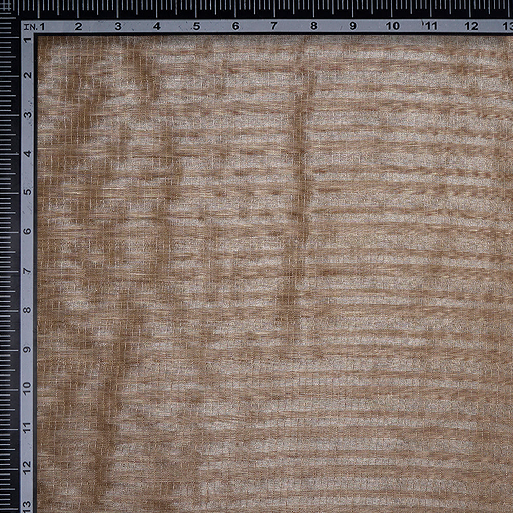 Grey Color Silver Zari Striped Fancy Silk-Linen Tissue Fabric