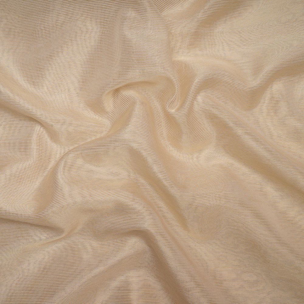Off White Gold Dyeable Banarasi Zari Striped Fancy Tissue Fabric