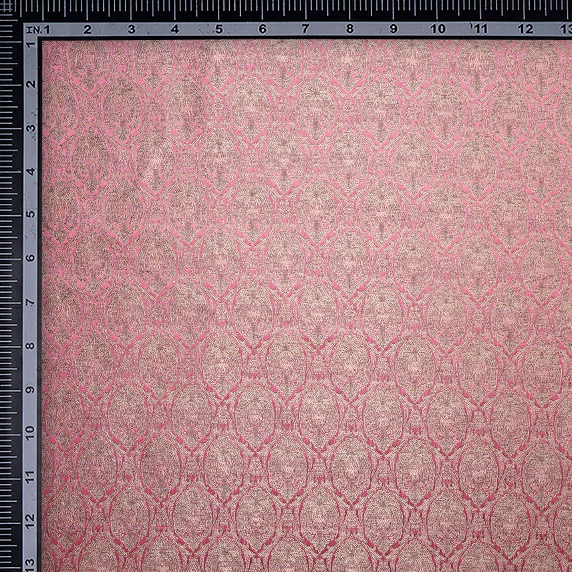 Hot Pink Handwoven Banarasi Brocade Silk Fabric