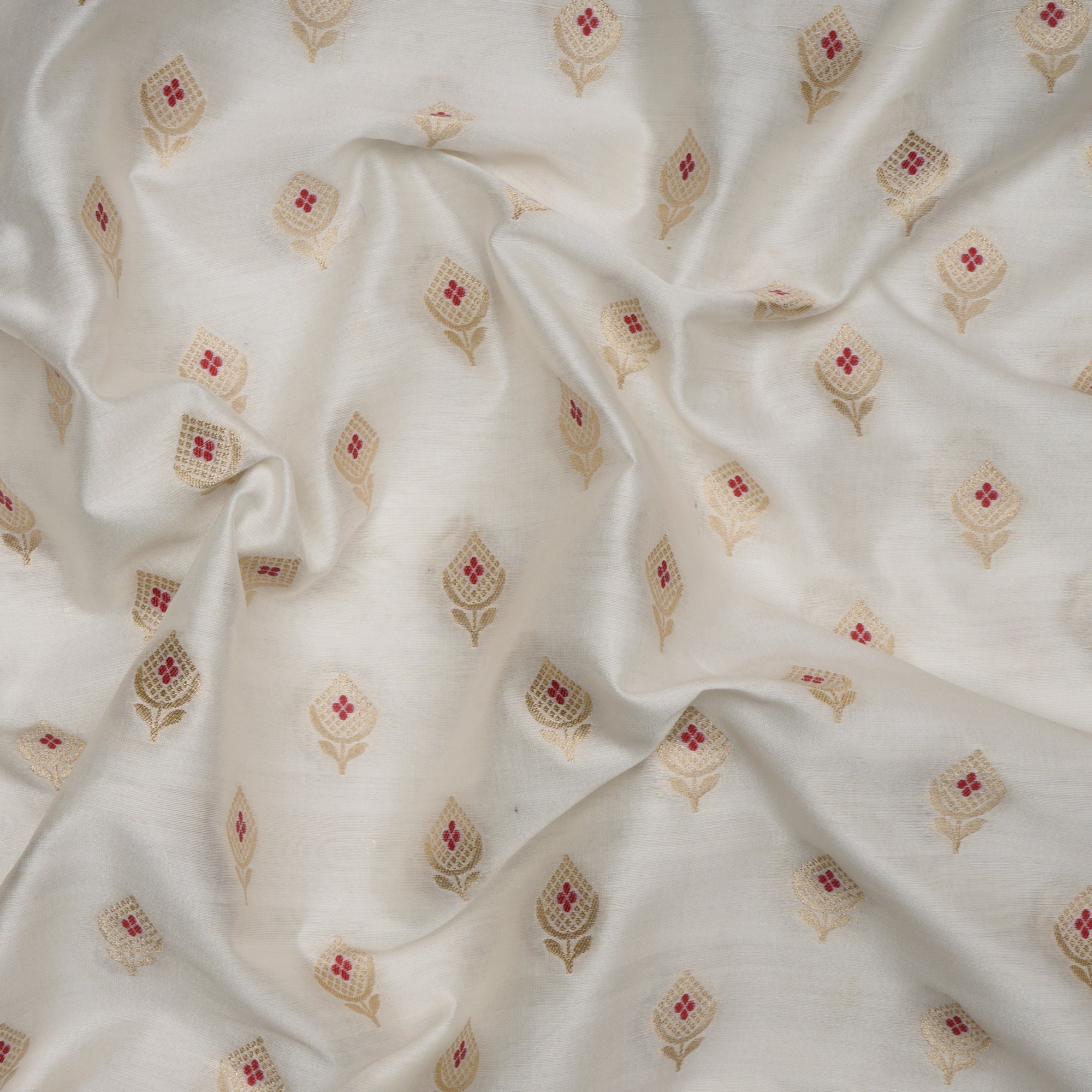 Buy White Dyeable Mina Booti Pattern Silk Viscose Banarasi Fabric 70342 ...