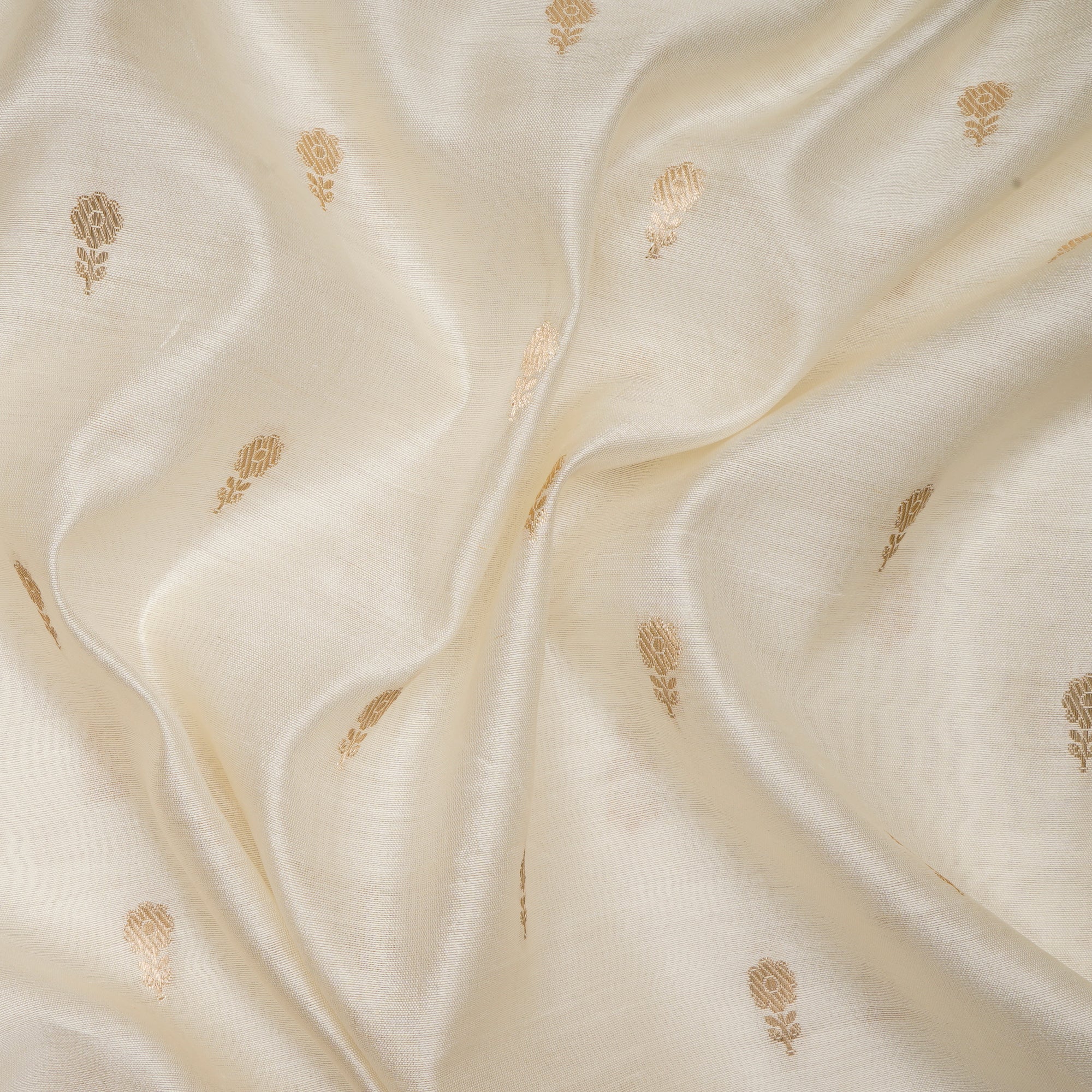 Cream Dyeable Fancy Handwoven Banarasi Chiniya Silk Zari Jacquard Fabric
