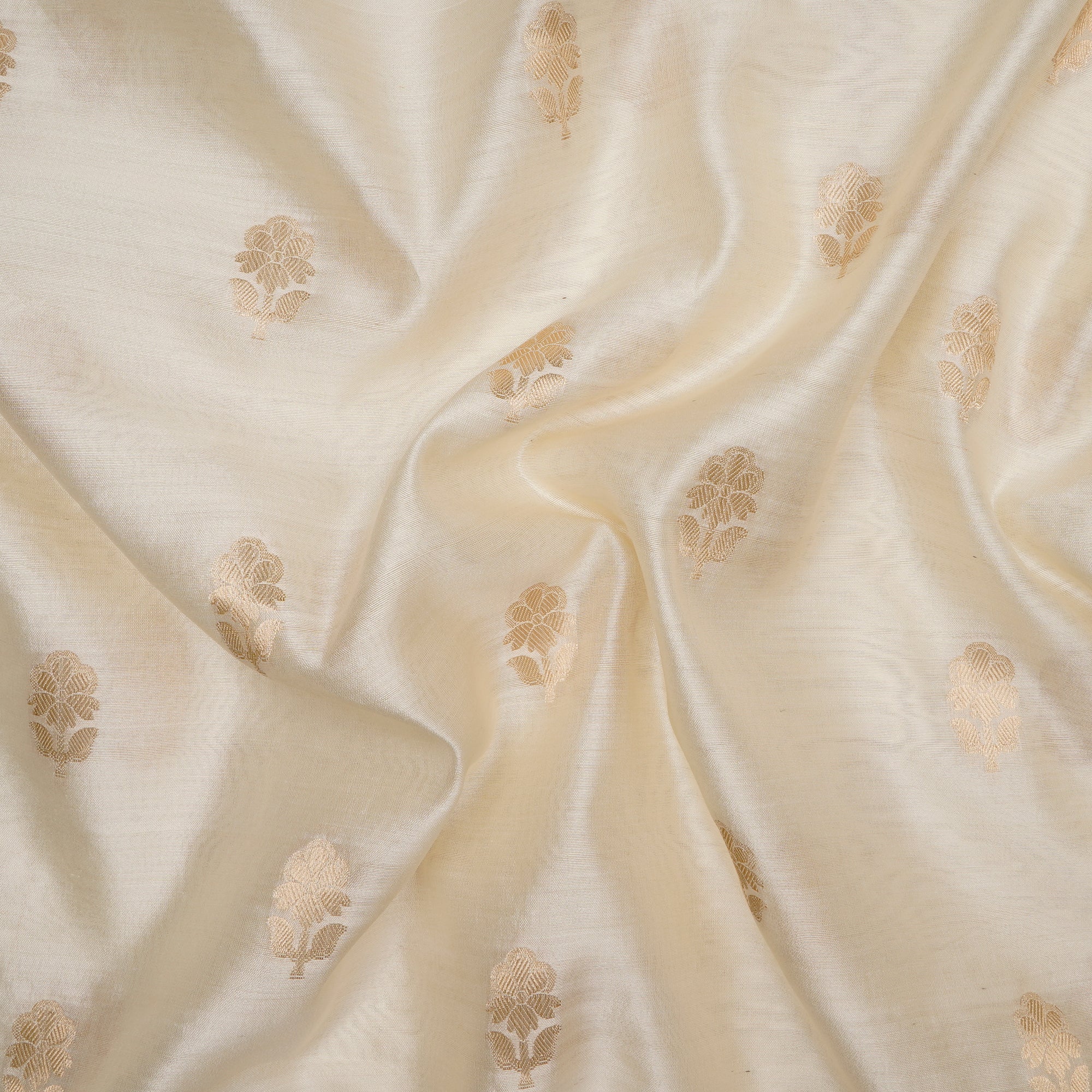 Cream Dyeable Fancy Handwoven Banarasi Chiniya Silk Zari Jacquard Fabric