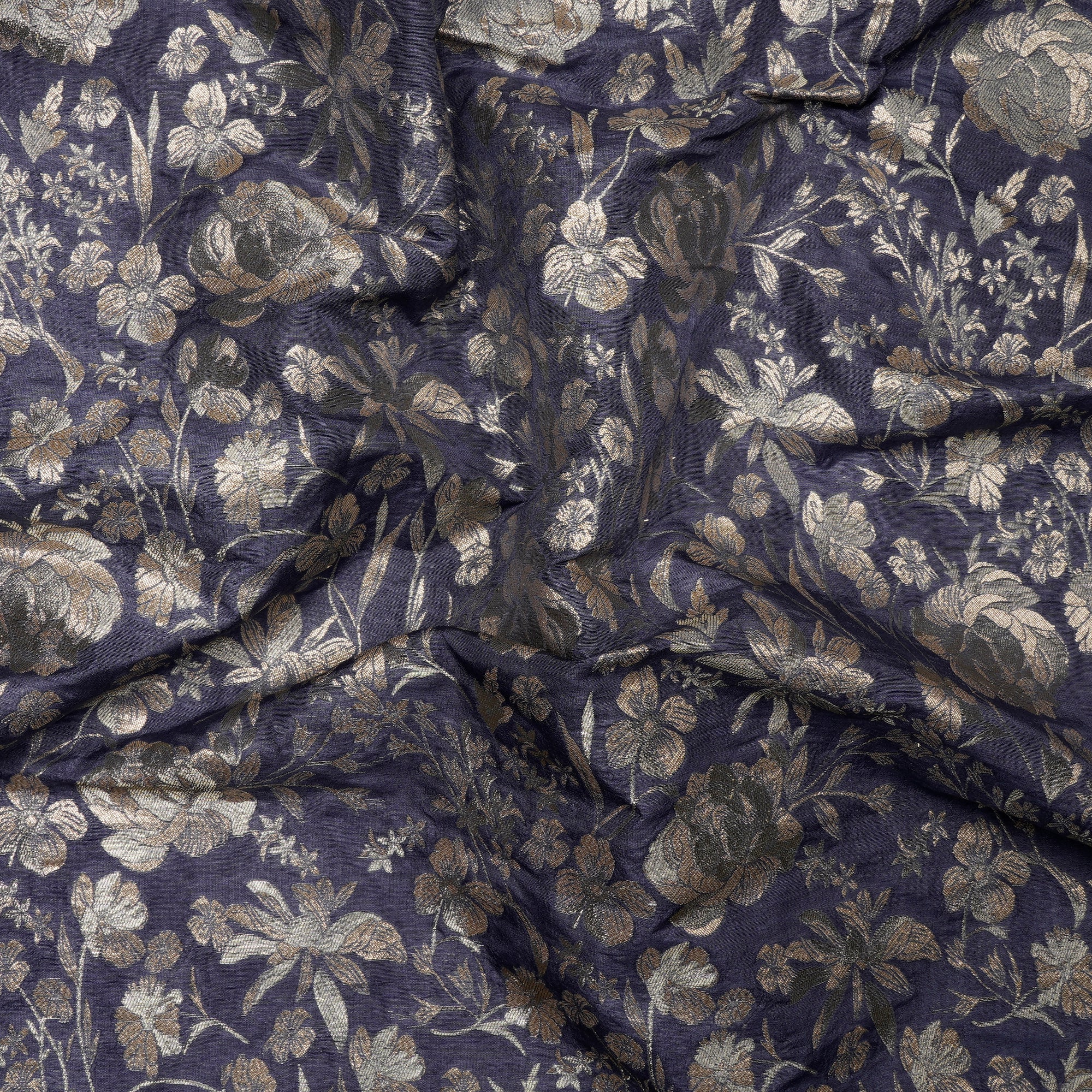 Velvet Morning All Over Floral Pattern Blended Banarasi Brocade Fabric