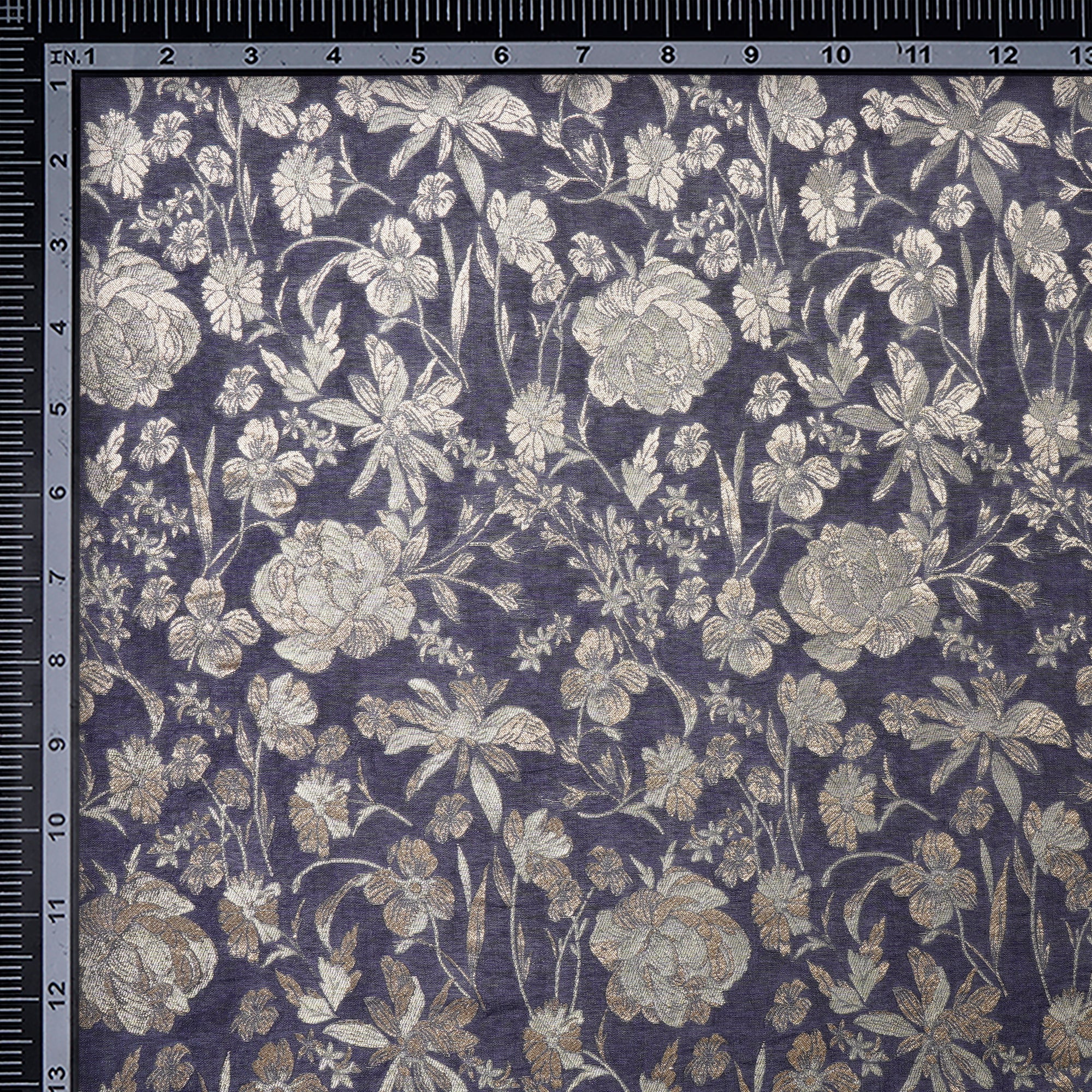 Velvet Morning All Over Floral Pattern Blended Banarasi Brocade Fabric