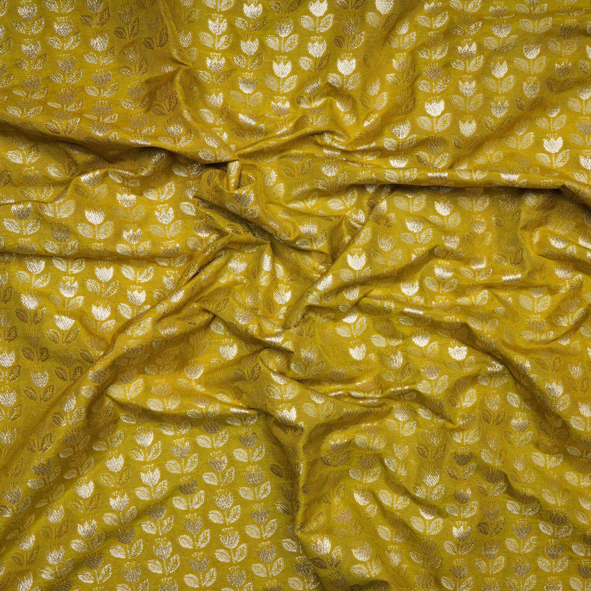 Snake Eye Floral Booti Pattern Blended Banarasi Brocade Fabric