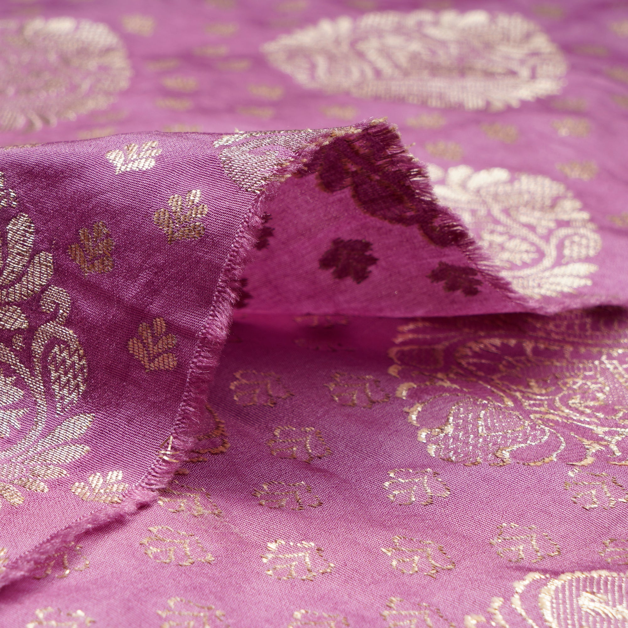 Spring Crocus Floral Booti Pattern Blended Banarasi Brocade Fabric