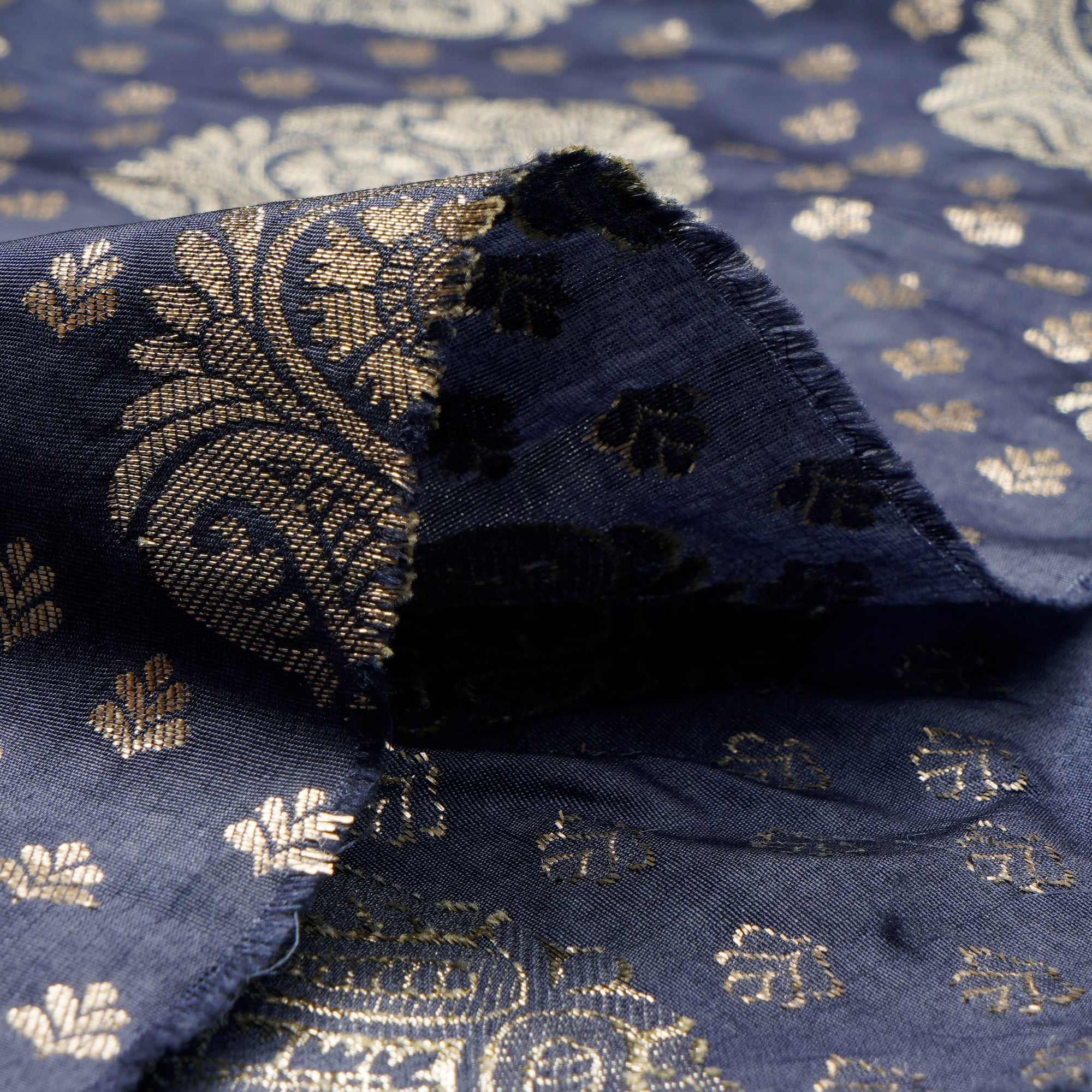 Marlin Floral Booti Pattern Blended Banarasi Brocade Fabric