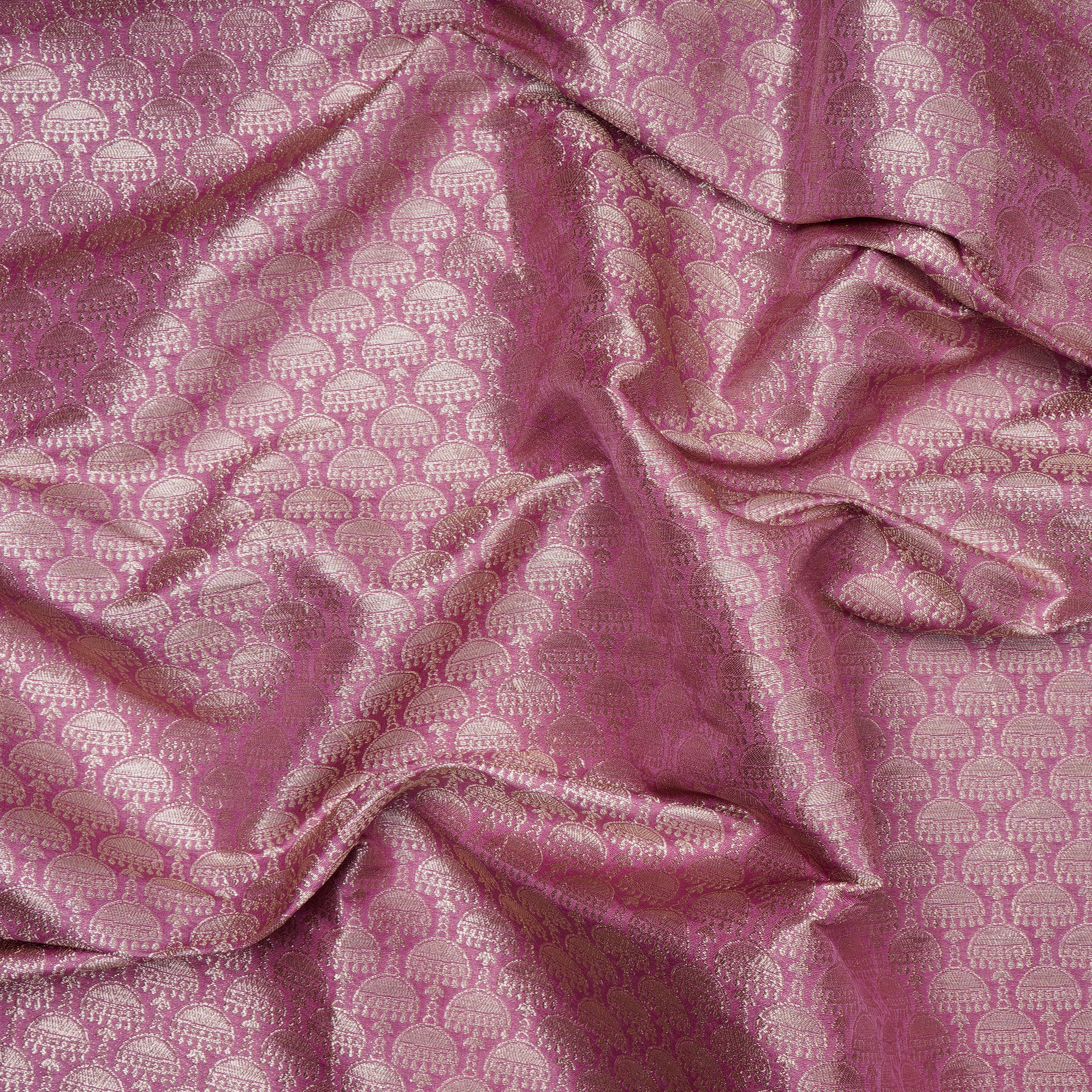 Cyclamen All Over Pattern Blended Banarasi Brocade Fabric