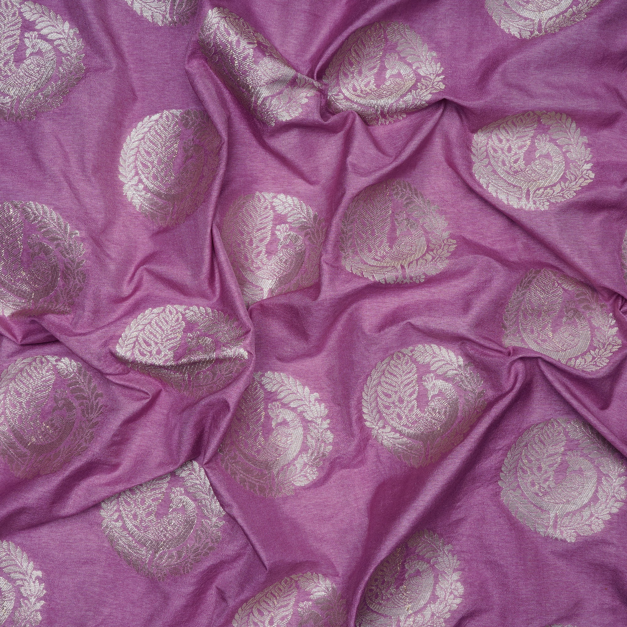 Spring Crocus Floral Booti Pattern Blended Banarasi Brocade Fabric